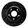 R1 00-09 Honda S2000 Rear Left Drilled & Slotted Black Brake Rotor