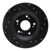 R1 00-09 Honda S2000 Rear Left Drilled & Slotted Black Brake Rotor