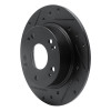 R1 03-08 Acura TSX Rear Left Drilled & Slotted Black Brake Rotor