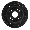 R1 98-02 Acura CL Rear Right Drilled & Slotted Black Brake Rotor