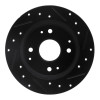 R1 98-02 Acura CL Rear Left Drilled & Slotted Black Brake Rotor