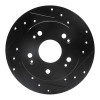 R1 97-15 Acura CSX Rear Right Drilled & Slotted Black Brake Rotor