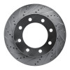 R1 05-12 Ford F-350 Super Duty 4WD Front Left Drilled & Slotted Silver Brake Rotor
