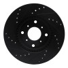 R1 92-96 Honda Prelude Front Right Drilled & Slotted Black Brake Rotor