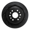 R1 21-25 Jeep Grand Wagoneer L Rear Right Drilled & Slotted Black Brake Rotor