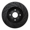 R1 92-96 Honda Prelude Front Left Drilled & Slotted Black Brake Rotor