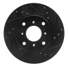R1 92-96 Honda Prelude Front Right Drilled & Slotted Black Brake Rotor ECB-59021R