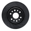 R1 21-25 Jeep Wagoneer L Front Right Drilled & Slotted Black Brake Rotor