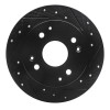 R1 92-97 Acura CL Rear Right Drilled & Slotted Black Brake Rotor