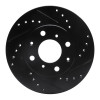 R1 90-00 Honda Civic Hatchback Front Right Drilled & Slotted Black Brake Rotor