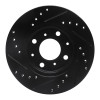 R1 90-00 Honda Civic Hatchback Front Right Drilled & Slotted Black Brake Rotor