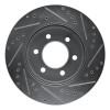 R1 02-06 Ford Expedition Front Left Drilled & Slotted Silver Brake Rotor