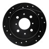 R1 88-01 Acura Integra Rear Left Drilled & Slotted Black Brake Rotor