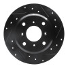 R1 86-96 Acura Legend Rear Right Drilled & Slotted Black Brake Rotor