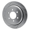 R1 02-06 Ford Expedition Rear Left Drilled & Slotted Silver Brake Rotor