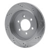 R1 02-06 Ford Expedition Rear Left Drilled & Slotted Silver Brake Rotor