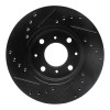 R1 86-91 Acura Integra Front Right Drilled & Slotted Black Brake Rotor