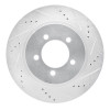R1 02-05 Ford Explorer Front Right Drilled & Slotted Silver Brake Rotor