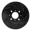 R1 86-91 Acura Integra Front Left Drilled & Slotted Black Brake Rotor