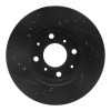 R1 84-90 Honda Accord Sedan Front Right Drilled & Slotted Black Brake Rotor