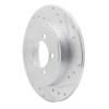 R1 02-10 Ford Explorer Rear Right Drilled & Slotted Silver Brake Rotor