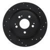 R1 17-20 Acura MDX Rear Right Drilled & Slotted Black Brake Rotor