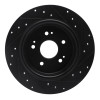 R1 15-25 Acura TLX Rear Left Drilled & Slotted Black Brake Rotor