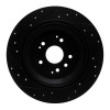 R1 14-16 Acura MDX Rear Right Drilled & Slotted Black Brake Rotor