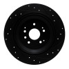 R1 14-16 Acura MDX Rear Left Drilled & Slotted Black Brake Rotor