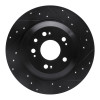 R1 09-14 Acura TL Rear Right Drilled & Slotted Black Brake Rotor