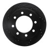 R1 03-08 Dodge Ram 4000 (Mexico) Rear Left Drilled & Slotted Black Brake Rotor
