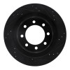 R1 03-08 Dodge Ram 4000 (Mexico) Rear Left Drilled & Slotted Black Brake Rotor