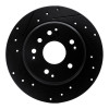 R1 99-11 Acura TL Rear Left Drilled & Slotted Black Brake Rotor