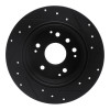 R1 99-11 Acura TL Rear Left Drilled & Slotted Black Brake Rotor