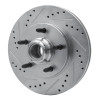 R1 00-04 Ford F-150 RWD Front Left Drilled & Slotted Silver Brake Rotor