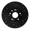 R1 01-03 Acura CL Rear Left Drilled & Slotted Black Brake Rotor