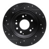 R1 99-01 Acura RL Rear Right Drilled & Slotted Black Brake Rotor