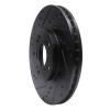 R1 99-04 Acura RL Front Left Drilled & Slotted Black Brake Rotor