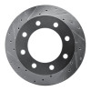 R1 99-05 Ford F-250 2WD (Super Duty) Rear Left Drilled & Slotted Silver Brake Rotor