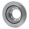 R1 99-05 Ford F-250 2WD (Super Duty) Rear Left Drilled & Slotted Silver Brake Rotor
