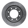 R1 99-05 Ford F-250 2WD (Super Duty) Rear Left Drilled & Slotted Silver Brake Rotor