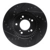 R1 93-95 Acura Legend Front Right Drilled & Slotted Black Brake Rotor