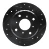 R1 87-90 Acura Legend Rear Right Drilled & Slotted Black Brake Rotor