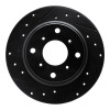 R1 87-90 Acura Legend Rear Left Drilled & Slotted Black Brake Rotor