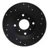 R1 87-90 Acura Legend Rear Left Drilled & Slotted Black Brake Rotor