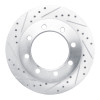 R1 95-99 Ford F-350 4WD (Excl Super Duty) Front Left Drilled & Slotted Silver Brake Rotor