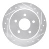 R1 95-02 Ford Explorer Sport Rear Right Drilled & Slotted Silver Brake Rotor