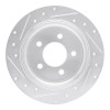 R1 95-02 Ford Explorer Sport Rear Right Drilled & Slotted Silver Brake Rotor