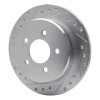 R1 95-02 Ford Explorer Rear Left Drilled & Slotted Silver Brake Rotor