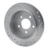 R1 95-02 Ford Explorer Rear Left Drilled & Slotted Silver Brake Rotor